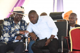 File image of Raila Odinga and Migori Senator Eddy Oketch.
